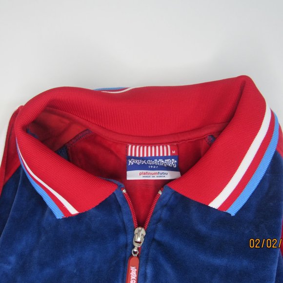 Harlem Globetrotters platinum fubu Velour Full Zip Jacket Meadowlark 36 Men Med - Picture 5 of 5